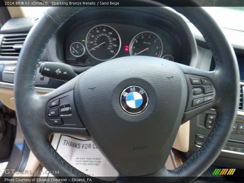 Sparkling Bronze Metallic / Sand Beige 2014 BMW X3 xDrive28i