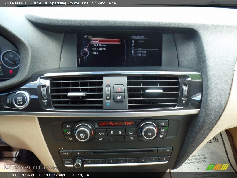 Sparkling Bronze Metallic / Sand Beige 2014 BMW X3 xDrive28i