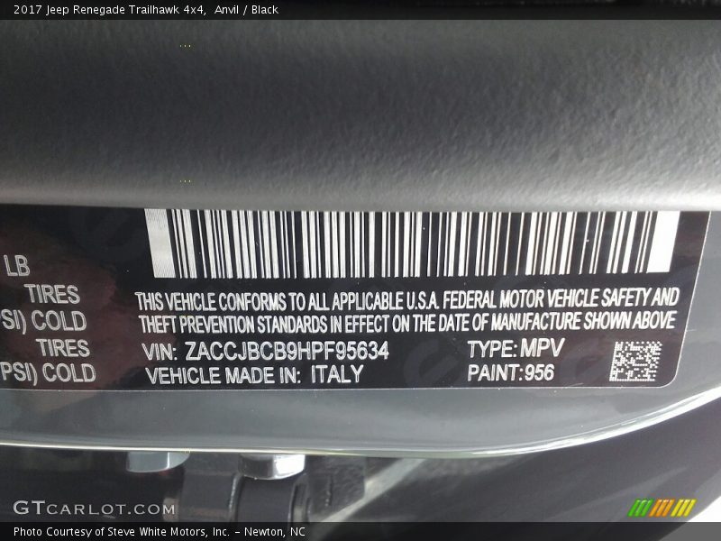 Anvil / Black 2017 Jeep Renegade Trailhawk 4x4