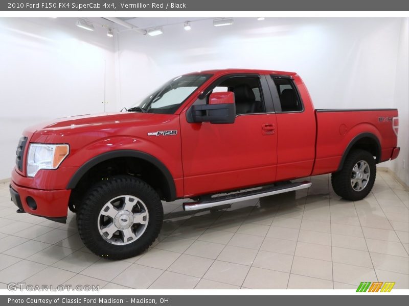Vermillion Red / Black 2010 Ford F150 FX4 SuperCab 4x4