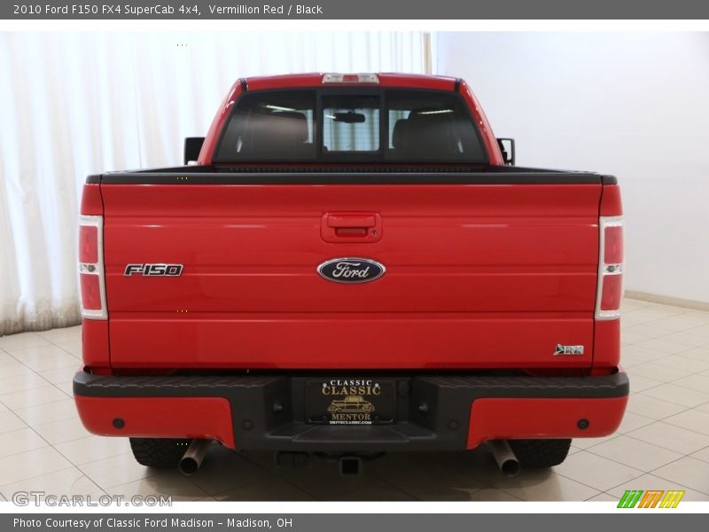 Vermillion Red / Black 2010 Ford F150 FX4 SuperCab 4x4