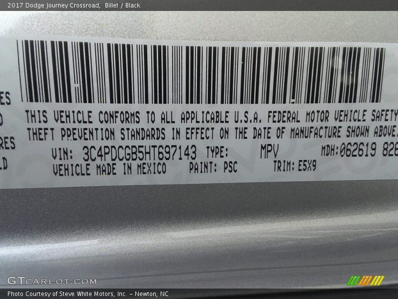 Billet / Black 2017 Dodge Journey Crossroad