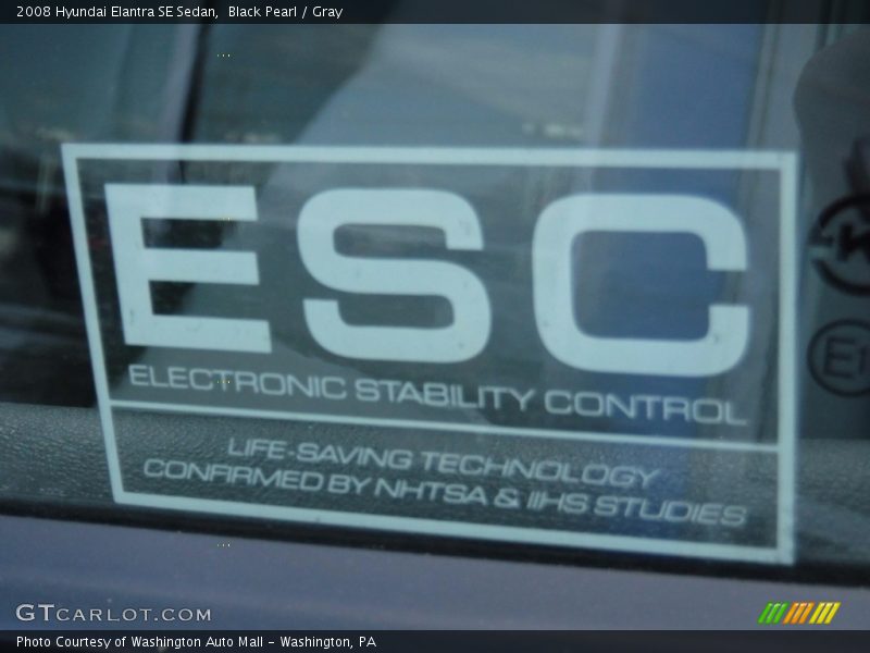 Black Pearl / Gray 2008 Hyundai Elantra SE Sedan