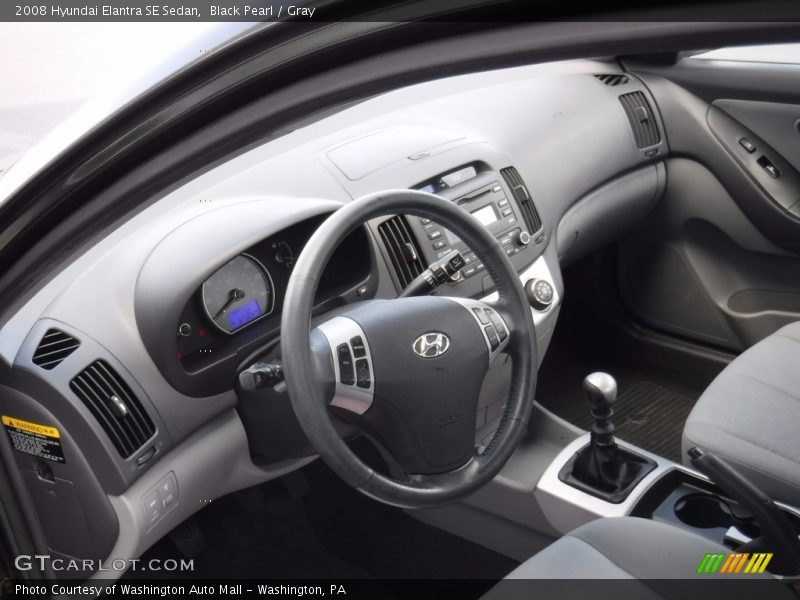 Black Pearl / Gray 2008 Hyundai Elantra SE Sedan