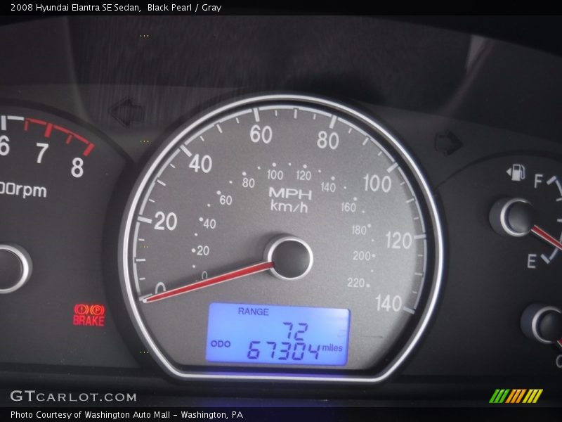 Black Pearl / Gray 2008 Hyundai Elantra SE Sedan