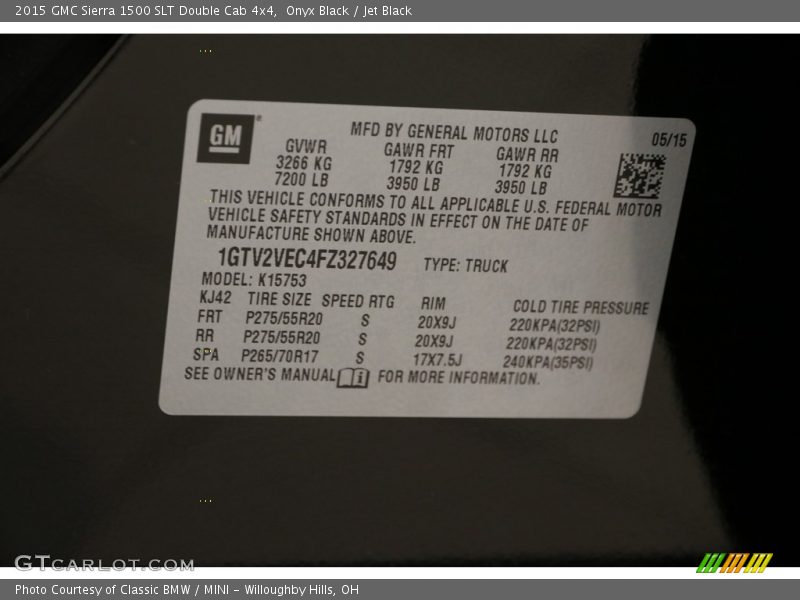 Onyx Black / Jet Black 2015 GMC Sierra 1500 SLT Double Cab 4x4