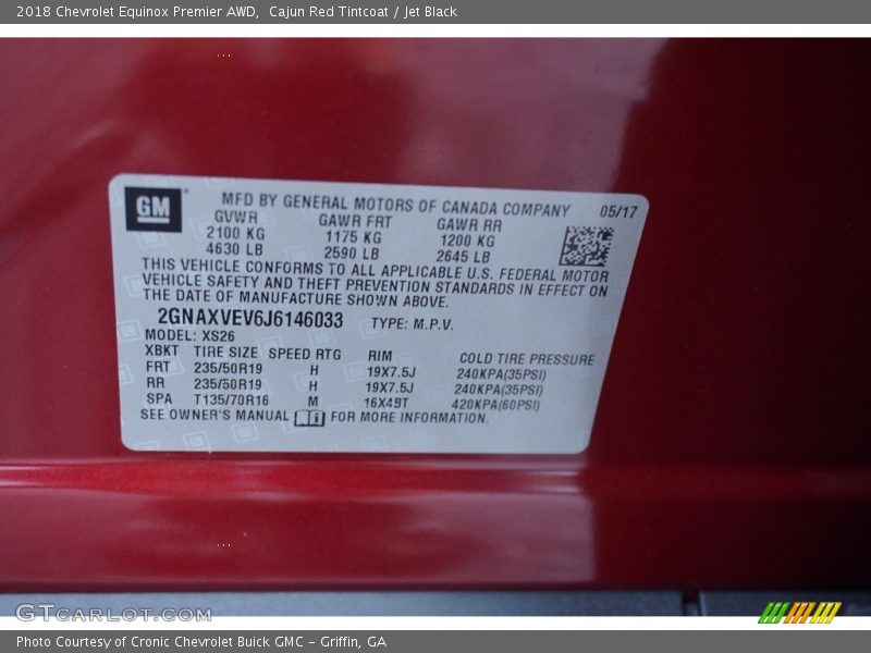 Cajun Red Tintcoat / Jet Black 2018 Chevrolet Equinox Premier AWD