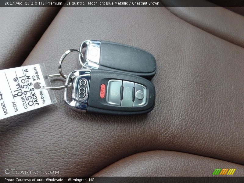 Moonlight Blue Metallic / Chestnut Brown 2017 Audi Q5 2.0 TFSI Premium Plus quattro
