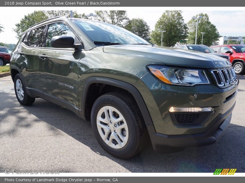 Olive Green Pearl / Black/Sandstorm 2018 Jeep Compass Sport