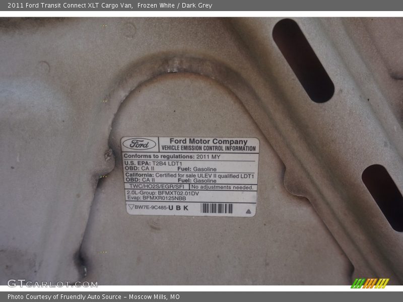Frozen White / Dark Grey 2011 Ford Transit Connect XLT Cargo Van