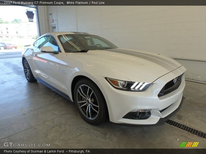 White Platinum / Red Line 2017 Ford Mustang GT Premium Coupe