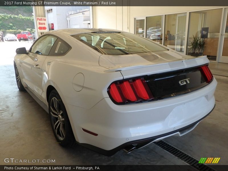 White Platinum / Red Line 2017 Ford Mustang GT Premium Coupe