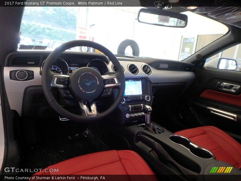 White Platinum / Red Line 2017 Ford Mustang GT Premium Coupe