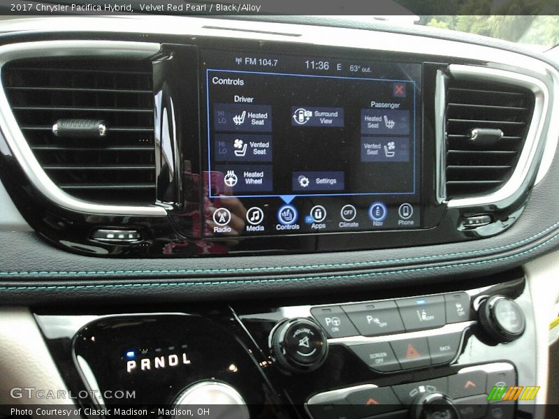 Velvet Red Pearl / Black/Alloy 2017 Chrysler Pacifica Hybrid