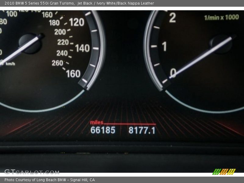 Jet Black / Ivory White/Black Nappa Leather 2010 BMW 5 Series 550i Gran Turismo