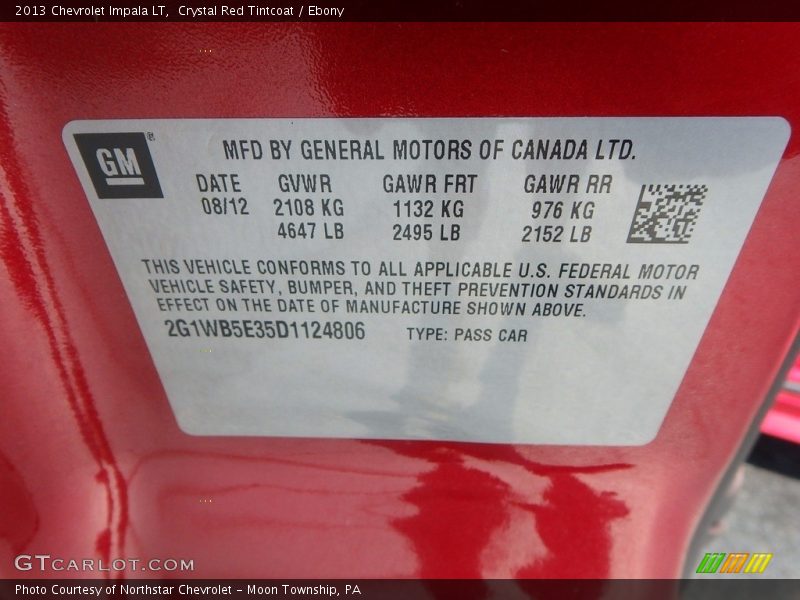 Crystal Red Tintcoat / Ebony 2013 Chevrolet Impala LT
