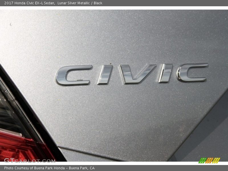 Lunar Silver Metallic / Black 2017 Honda Civic EX-L Sedan