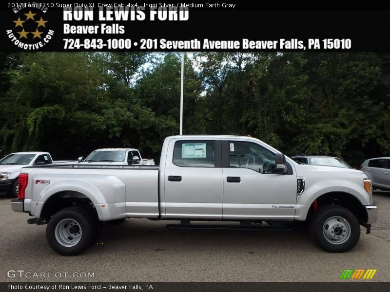 Ingot Silver / Medium Earth Gray 2017 Ford F350 Super Duty XL Crew Cab 4x4