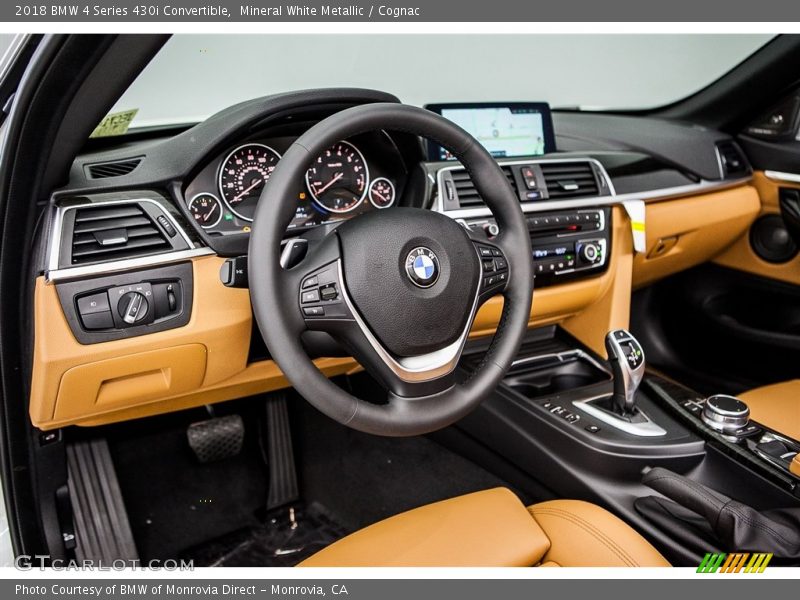 Mineral White Metallic / Cognac 2018 BMW 4 Series 430i Convertible