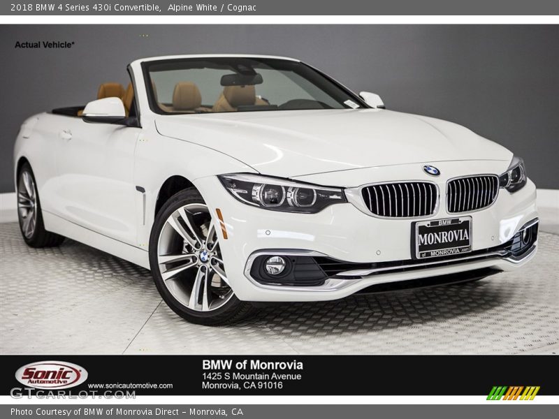 Alpine White / Cognac 2018 BMW 4 Series 430i Convertible