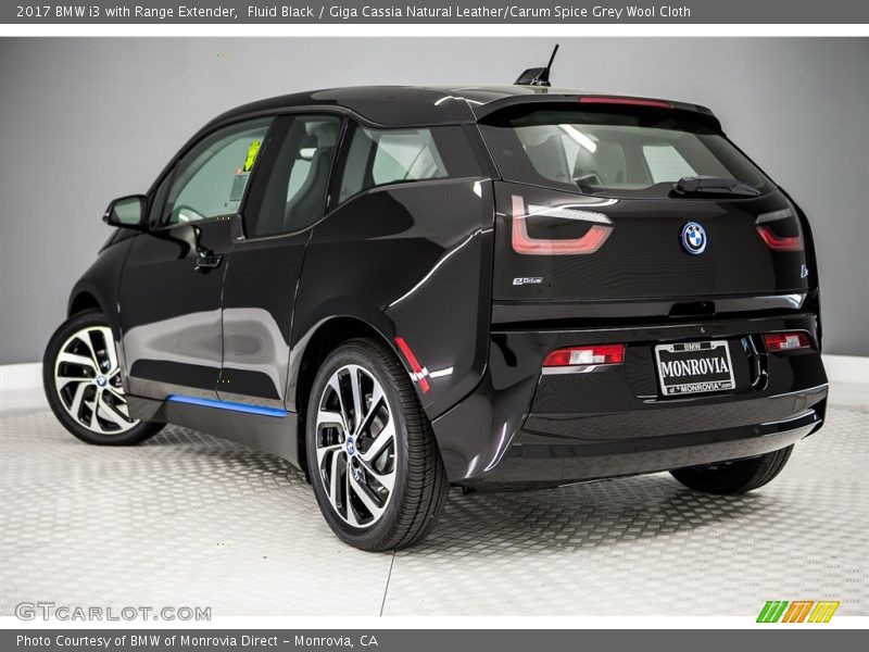 Fluid Black / Giga Cassia Natural Leather/Carum Spice Grey Wool Cloth 2017 BMW i3 with Range Extender