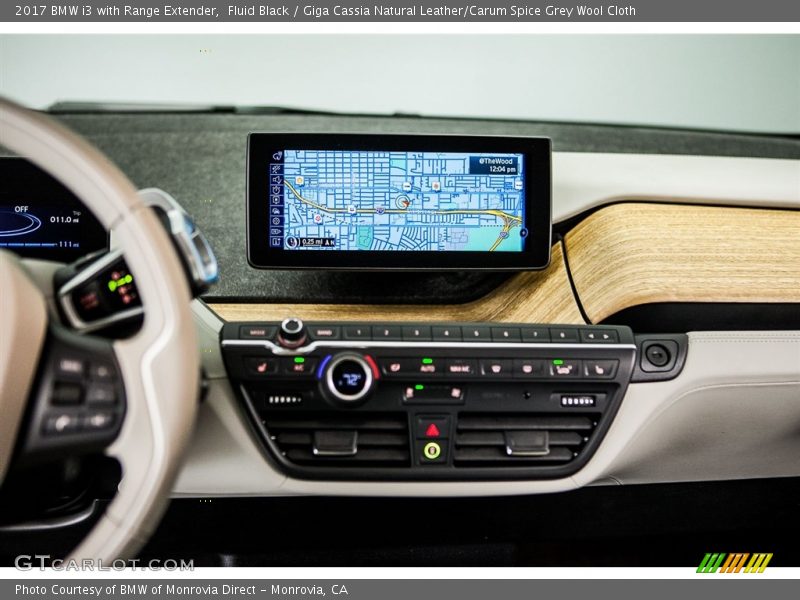 Fluid Black / Giga Cassia Natural Leather/Carum Spice Grey Wool Cloth 2017 BMW i3 with Range Extender
