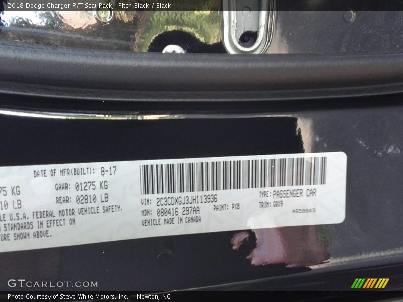 Pitch Black / Black 2018 Dodge Charger R/T Scat Pack