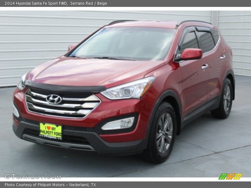 Serrano Red / Beige 2014 Hyundai Santa Fe Sport FWD
