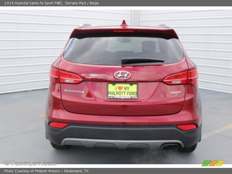 Serrano Red / Beige 2014 Hyundai Santa Fe Sport FWD