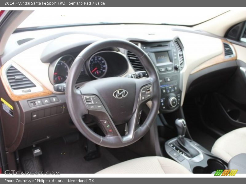 Serrano Red / Beige 2014 Hyundai Santa Fe Sport FWD
