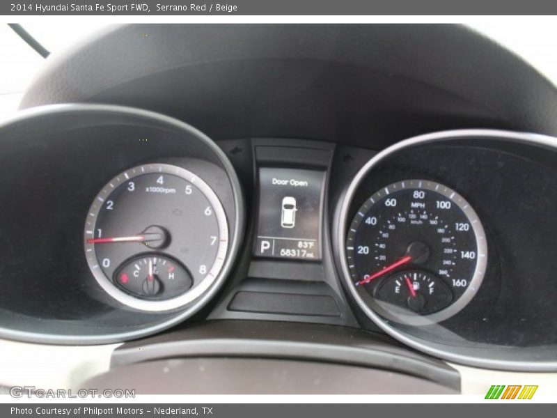 Serrano Red / Beige 2014 Hyundai Santa Fe Sport FWD