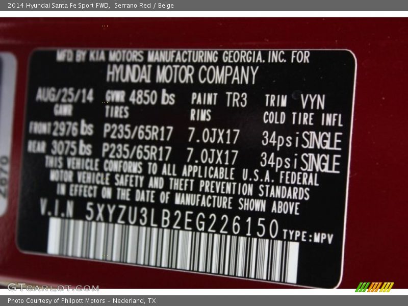 Serrano Red / Beige 2014 Hyundai Santa Fe Sport FWD