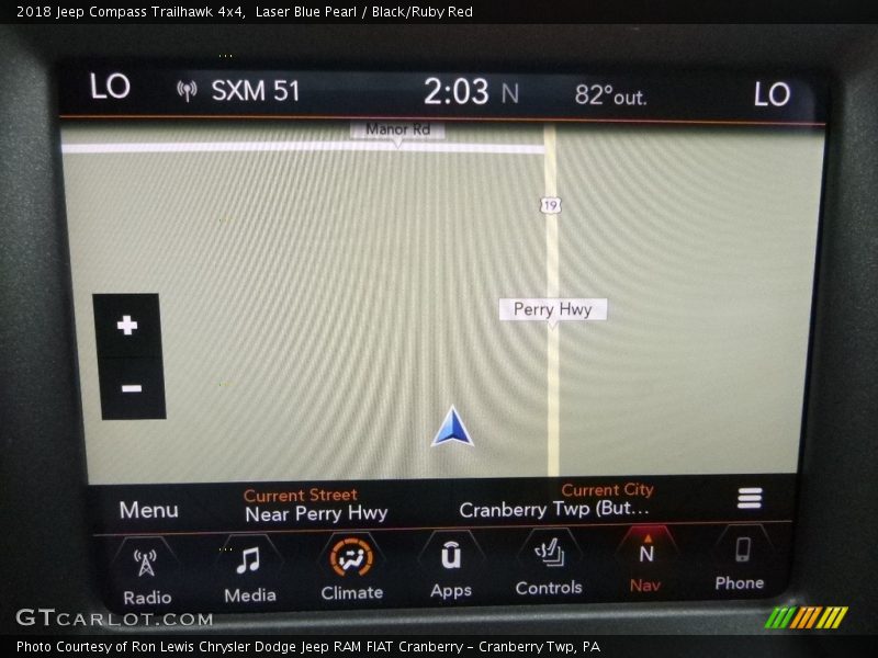 Navigation of 2018 Compass Trailhawk 4x4