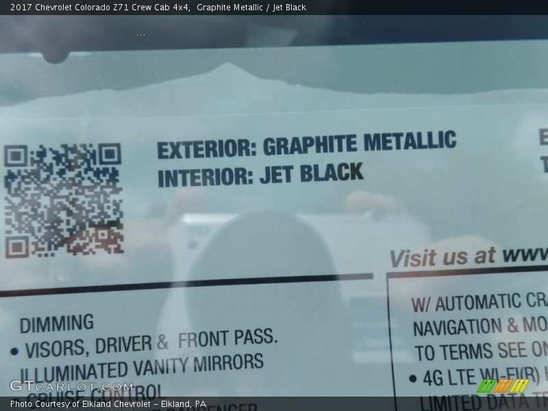 Graphite Metallic / Jet Black 2017 Chevrolet Colorado Z71 Crew Cab 4x4