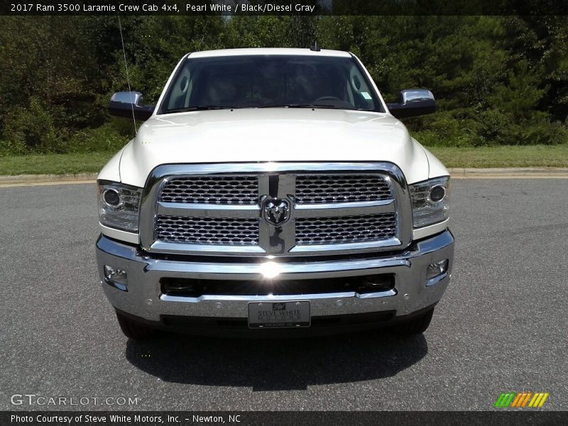 Pearl White / Black/Diesel Gray 2017 Ram 3500 Laramie Crew Cab 4x4