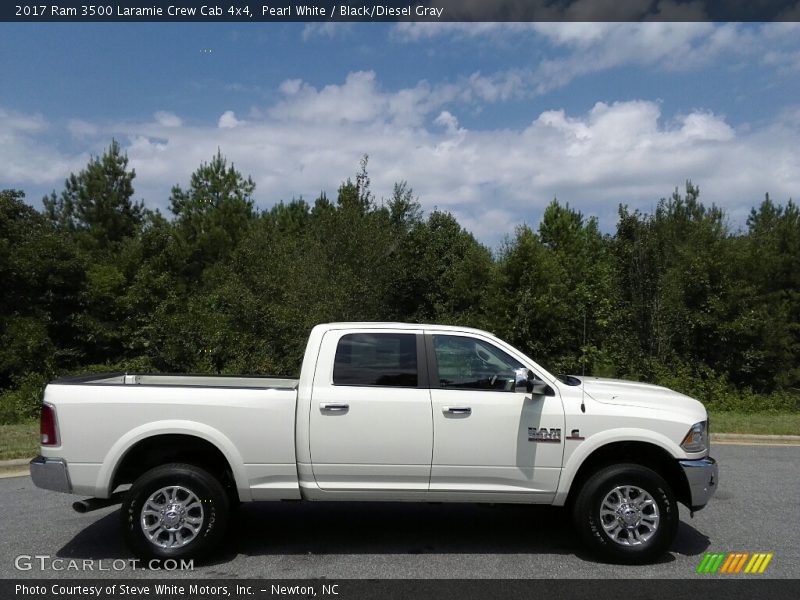 Pearl White / Black/Diesel Gray 2017 Ram 3500 Laramie Crew Cab 4x4