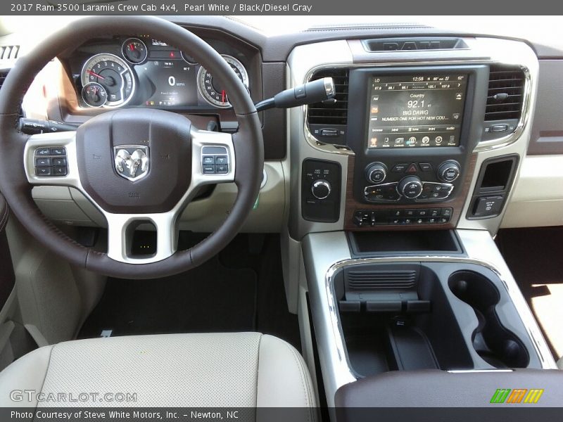 Pearl White / Black/Diesel Gray 2017 Ram 3500 Laramie Crew Cab 4x4