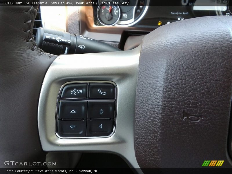 Pearl White / Black/Diesel Gray 2017 Ram 3500 Laramie Crew Cab 4x4