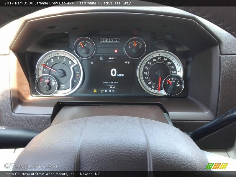 Pearl White / Black/Diesel Gray 2017 Ram 3500 Laramie Crew Cab 4x4