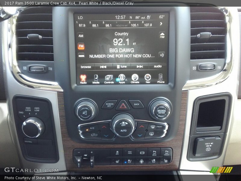 Pearl White / Black/Diesel Gray 2017 Ram 3500 Laramie Crew Cab 4x4
