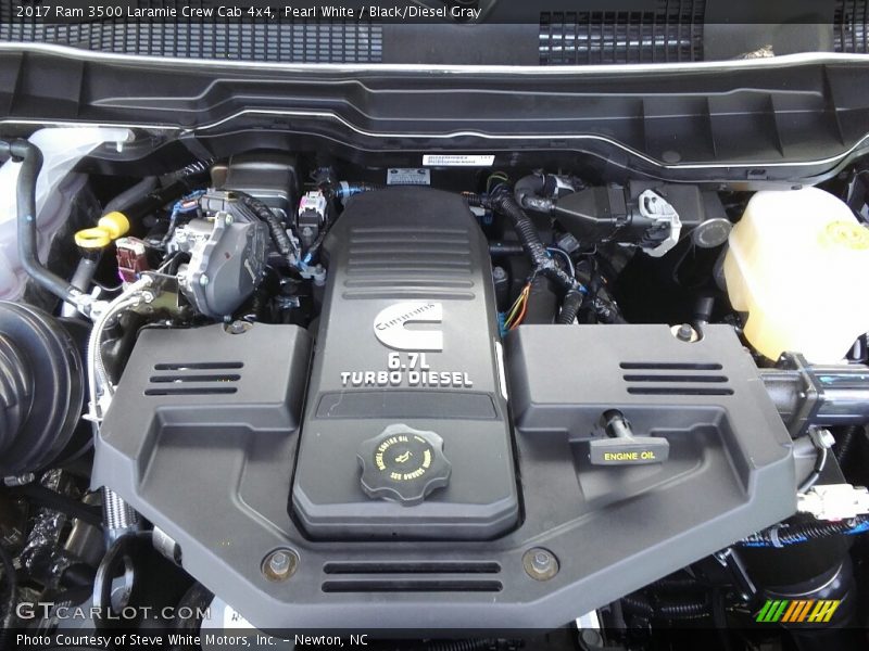 Pearl White / Black/Diesel Gray 2017 Ram 3500 Laramie Crew Cab 4x4