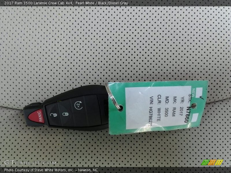 Pearl White / Black/Diesel Gray 2017 Ram 3500 Laramie Crew Cab 4x4