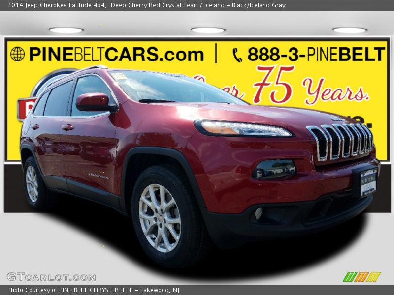 Deep Cherry Red Crystal Pearl / Iceland - Black/Iceland Gray 2014 Jeep Cherokee Latitude 4x4