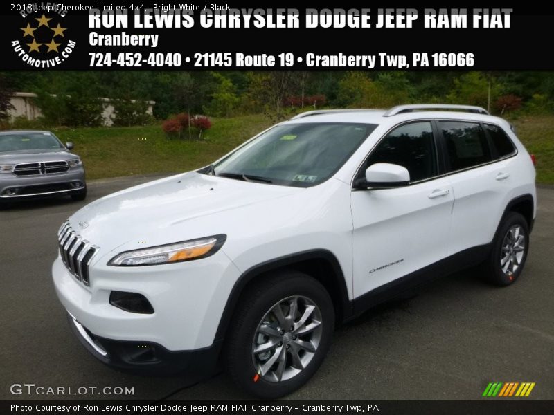 Bright White / Black 2018 Jeep Cherokee Limited 4x4