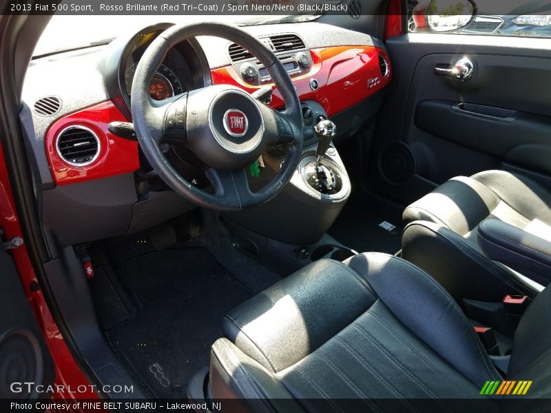 Rosso Brillante (Red Tri-Coat) / Sport Nero/Nero (Black/Black) 2013 Fiat 500 Sport