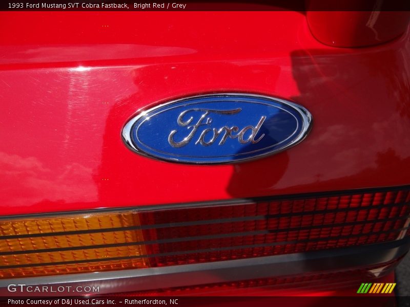 Bright Red / Grey 1993 Ford Mustang SVT Cobra Fastback