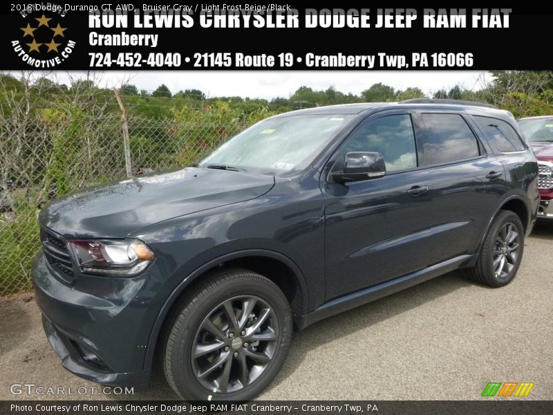 Bruiser Gray / Light Frost Beige/Black 2018 Dodge Durango GT AWD