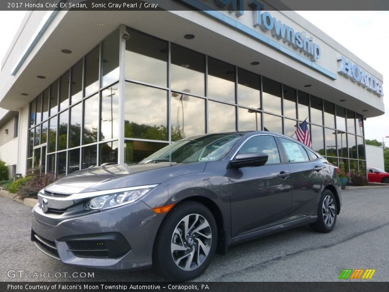 Sonic Gray Pearl / Gray 2017 Honda Civic EX Sedan