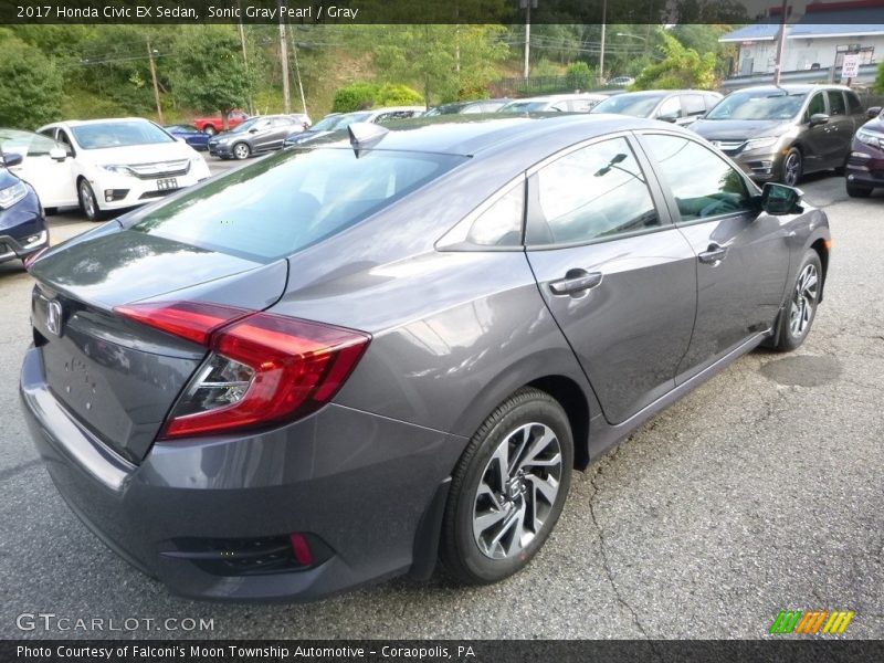 Sonic Gray Pearl / Gray 2017 Honda Civic EX Sedan