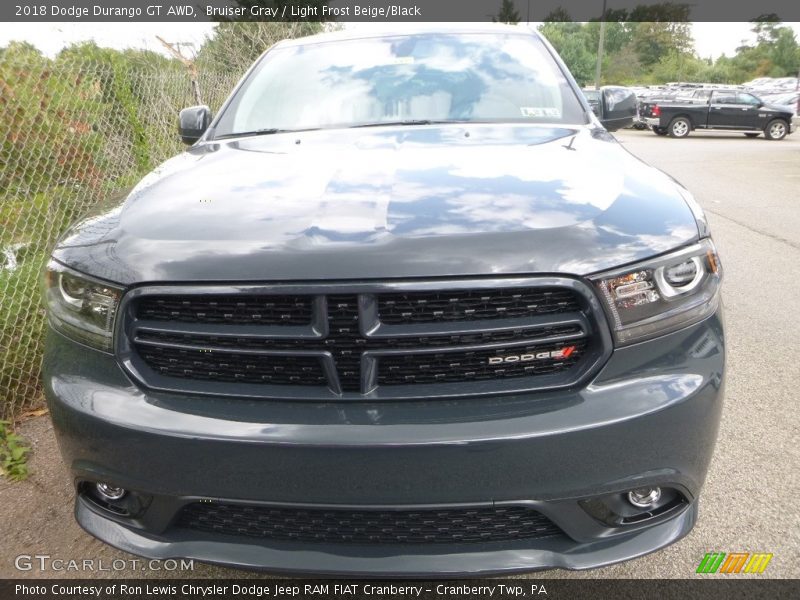 Bruiser Gray / Light Frost Beige/Black 2018 Dodge Durango GT AWD
